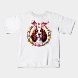 Sussex Spaniel Enjoys Easter with Bunny Ears Delight Kids T-Shirt